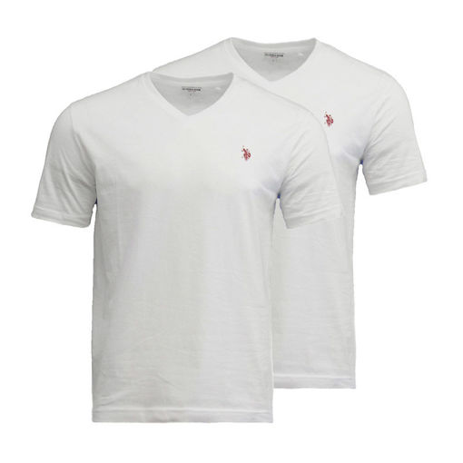 Εικόνα για Σετ Ανδρικά T-Shirt με "V" Λαιμόκοψη Χρώματος Λευκό US.POLO ASSN. 6108451884-100 - 2 Τεμάχια