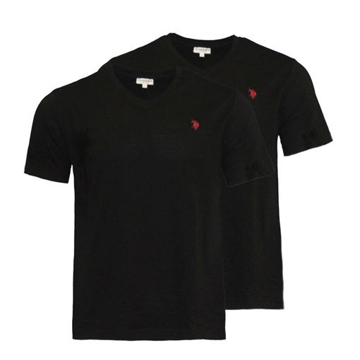 Εικόνα για Σετ Ανδρικά T-Shirt με "V" Λαιμόκοψη Χρώματος Μαύρο US.POLO ASSN. - 2 Τεμάχια
