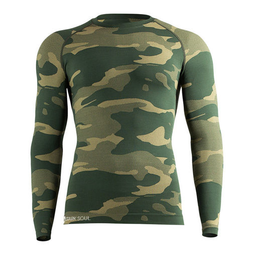Εικόνα για Ανδρική Ισοθερμική Μπλούζα Χρώματος Πράσινο-Καφέ Green Camouflage Stark Soul 1025