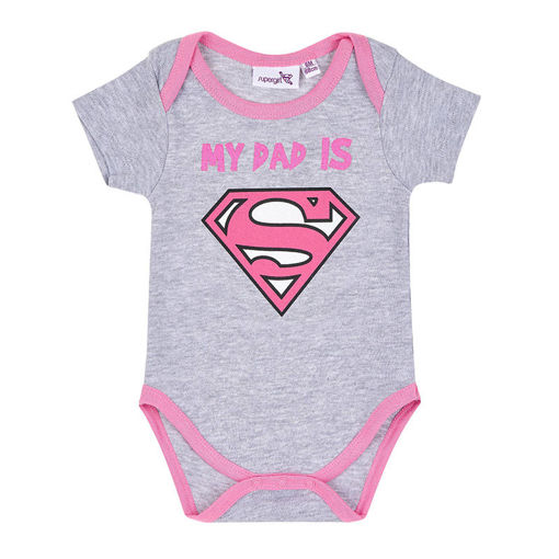 Εικόνα για Βρεφικό Φορμάκι για Κορίτσι Χρώματος Γκρι Superman Για 12 και 24 Μηνών
