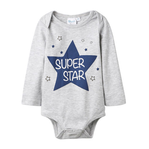 Εικόνα για Βρεφικό Κορμάκι για Αγόρι Χρώματος Γκρι Little Star Για 18 Μηνών