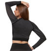 Εικόνα για Γυναικεία Crop Top Μακρυμάνικη Μπλούζα Γυμναστικής Χρώματος Μαύρο Stark Soul