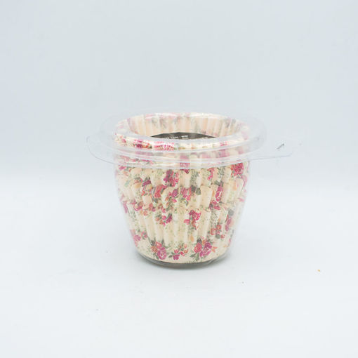 Εικόνα για Χάρτινες Φόρμες για Cupcakes Cream Με Λουλούδια  – 125 Τεμάχια