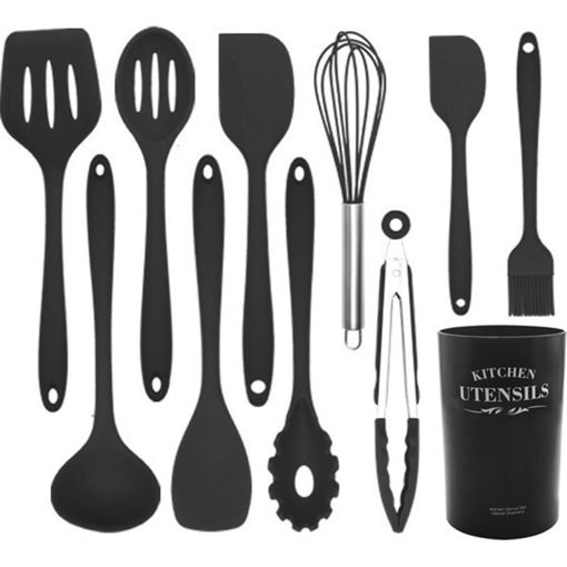 Εικόνα για Σετ Εργαλεία Κουζίνας Από Σιλικόνη Με Αποθηκευτικό Δοχείο – 11 Τεμάχια