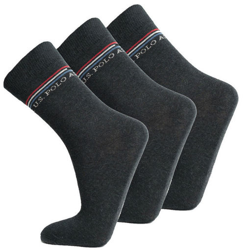 Εικόνα για 3 Ζευγάρια Κάλτσες Χρώματος Γκρι U.S. Polo ASSN 6229551935-388