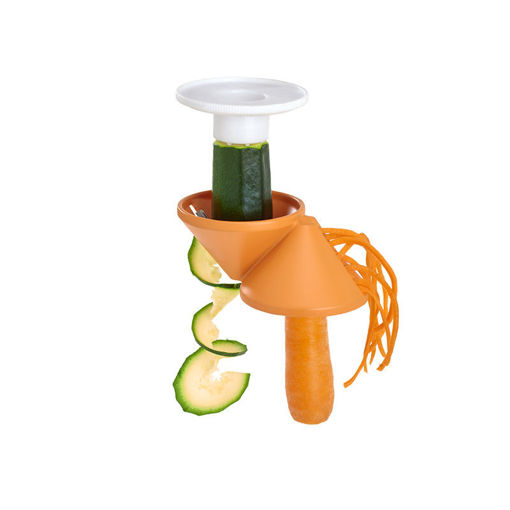 Εικόνα για Διπλός Κόπτης Λαχανικών για Σπιράλ και Λωρίδες Metaltex Deko Food Line 252799