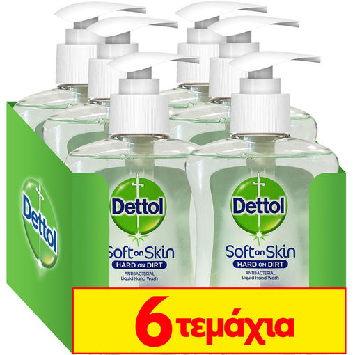 Εικόνα για Υγρό Αντιβακτηριδιακό Κρεμοσάπουνο Dettol Soft On Skin για Ευαίσθητες Επιδερμίδες 6 x 250 ml