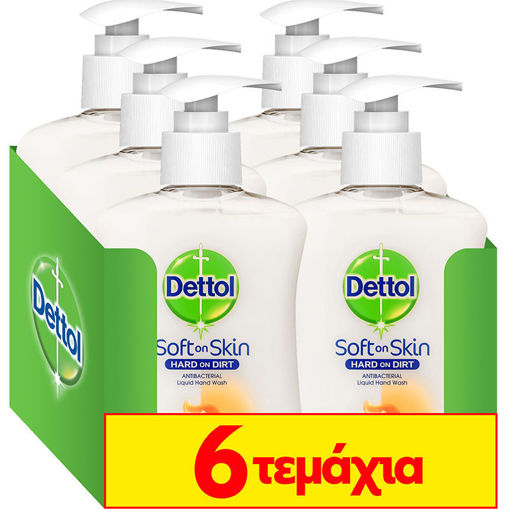 Εικόνα για Υγρό Αντιβακτηριδιακό Κρεμοσάπουνο Dettol Soft On Skin με Μέλι 6 x 250 ml