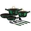 Εικόνα για Berlinger Haus Σετ αντικολλητικά μαγειρικά σκεύη 10 τεμαχίων με τριπλή επίστρωση τιτανίου Metallic Emerald Green with black shadow BH-7039