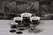 Picture of Σετ μαγειρικά σκεύη 15 τεμαχίων από σφυρήλατο αλουμίνιο με τριπλή επίστρωση μαρμάρου Matt Black Silver Collection Berlinger Haus BH-6155
