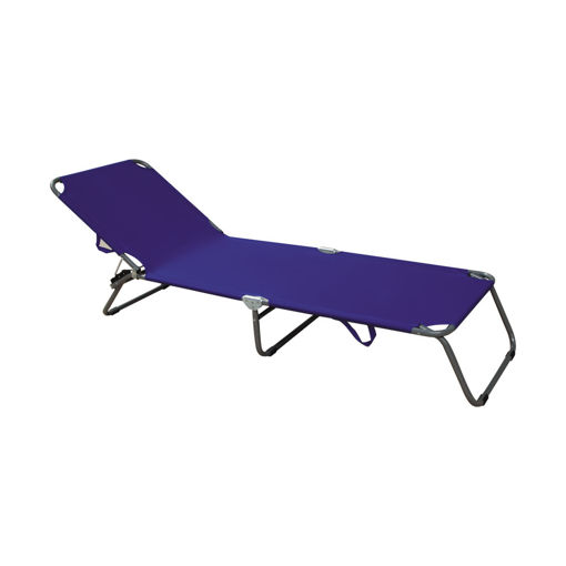 Εικόνα για Ξαπλώστρα Παραλίας Unigreen Μπλε Ρυθμιζόμενη - 600D Oxford 190x60cm Πτυσσόμενη 19328