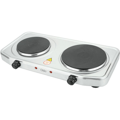 Εικόνα για Osio OHP-2218 Διπλή Ηλεκτρική Εστία Κουζίνας Inox 2500W με Θερμοστάτη