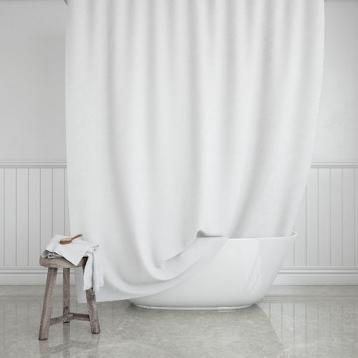 Εικόνα για Κουρτίνα Μπάνιου Αδιάβροχη  Πολυεστερική Λευκή 180x200cm Estia 02-11291