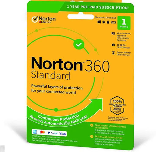 Εικόνα για Symantec NORTON 360 Standard (1 συσκευή - 1 έτος) με 10GB Cloud Backup - Ηλεκτρονική Άδεια