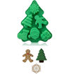 Εικόνα για Φόρμα Σιλικόνης Mε 6 Χριστουνιάτικες Φιγούρες 22 x 18,5 x 2,5 εκ. Πράσινη