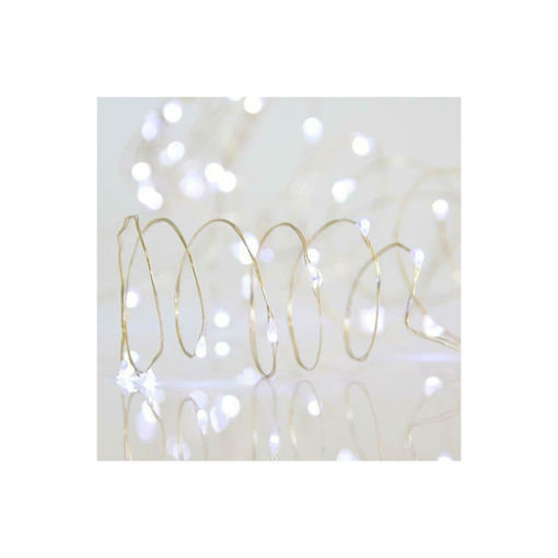 Εικόνα για Σειρά LED 200 Mini Λαμπτήρες Λευκό Ασημί Χάλκινο Καλώδιο Μετασχηματιστή IP44 Eurolamp 600-11707