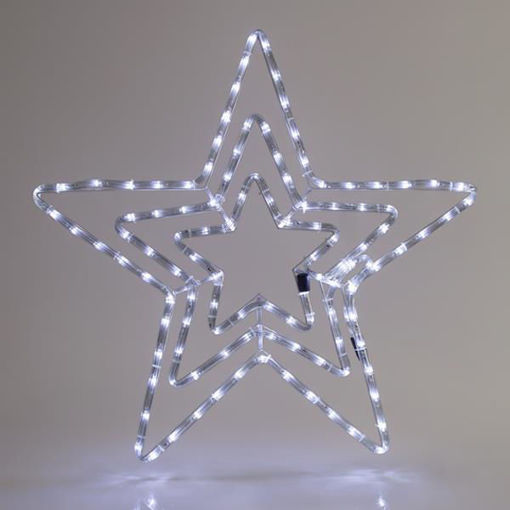 Εικόνα για Χριστουγεννιάτικο Διακοσμητικó Κρεμαστό Αστέρι Φωτοσωλήνας Λευκό 60x60cm IP44 Eurolamp 600-20220