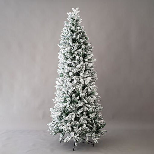 Εικόνα για Χριστουγεννιάτικο 'Ελατο Jersey Πράσινο, Χιονισμένο Slim 180 cm με Μεταλλική Βάση Eurolamp 600-30077