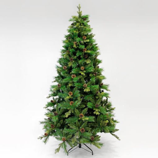 Εικόνα για Χριστουγεννιάτικο Δέντρο Έλατο Ισπανικό Με Πευκοβελόνα και Κουκουνάρι 210cm με Μεταλλική Βάση Eurolamp 600-30156