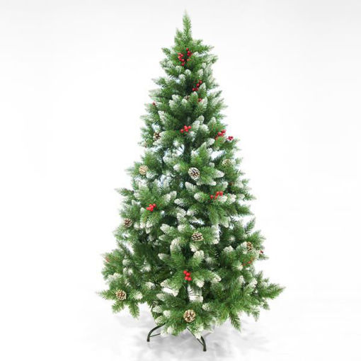 Εικόνα για Χριστουγεννιάτικο Δέντρο Χιονισμένο Με Berry 240cm με Μεταλλική Βάση Eurolamp 600-30173