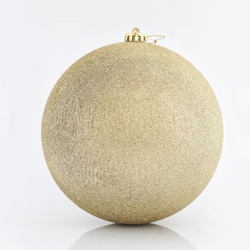 Εικόνα για Χριστουγεννιάτικες Μπάλες Πλαστικές Χρυσές Glitter 20 cm 2 Τεμάχια Eurolamp 600-42622