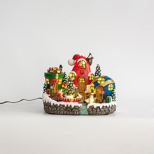 Εικόνα για Χριστουγεννιάτικο Χωριό Ξωτικών 11 LED με Κίνηση - Πολύχρωμο 24cm 600-44842