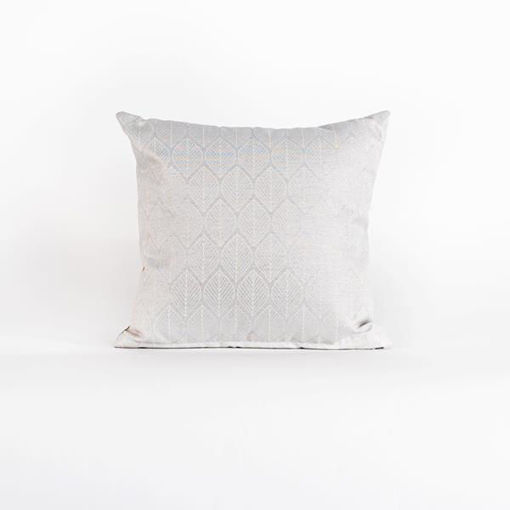 Εικόνα για Μαξιλάρι Καναπέ Ασημί Με Λευκά Φύλλα, 45x45cm Eurolamp 600-45293
