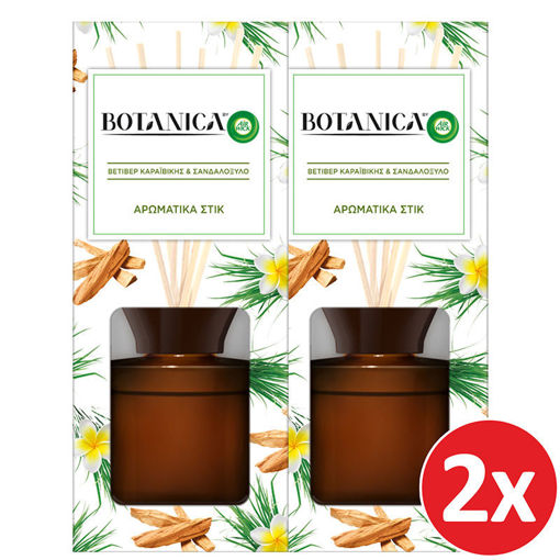 Εικόνα για Σετ Αρωματικά Στικ Βετιβέρ με Άρωμα Καραϊβικής & Σανδαλόξυλο Botanica Airwick 80 ml – 2 Τεμάχια