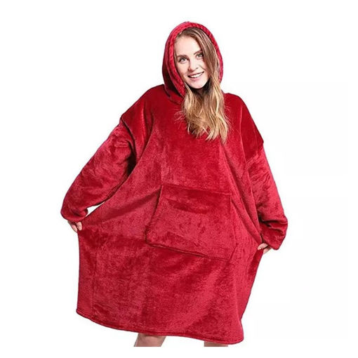 Εικόνα για Μπλουζοκουβέρτα Fleece με Επένδυση Γουνάκι και Μακριά Μανίκια Κόκκινο