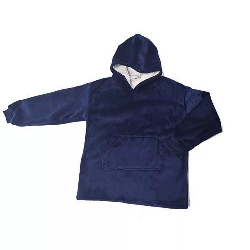 Εικόνα για Μπλουζοκουβέρτα Fleece με Επένδυση Γουνάκι και Μακριά Μανίκια Μπλε