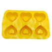 Εικόνα για Φόρμα Σιλικόνης Καρδιές 6 θέσεων Κίτρινη 26,5 x 17,5 x 3,5 cm