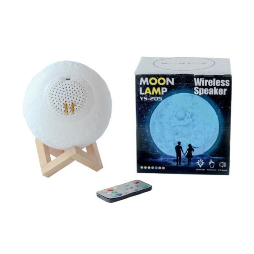 Picture of 3D Φωτιστικό Φεγγάρι με Ηχείο Bluetooth USB