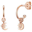 Εικόνα για Σκουλαρίκια Κρικάκια Ροζ-Χρυσό με Κρεμαστή Ημισέληνο και Αστεράκια με Ζιργκόν Nahla Jewels 60231066