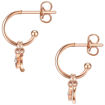 Εικόνα για Σκουλαρίκια Κρικάκια Ροζ-Χρυσό με Κρεμαστή Ημισέληνο και Αστεράκια με Ζιργκόν Nahla Jewels 60231066