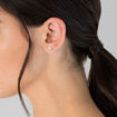 Εικόνα για Γυναικεία Καρφωτά Σκουλαρίκια Studs Ροζ Χρυσά Με Ζιργκόν Λευκά Nahla Jewels 60231122