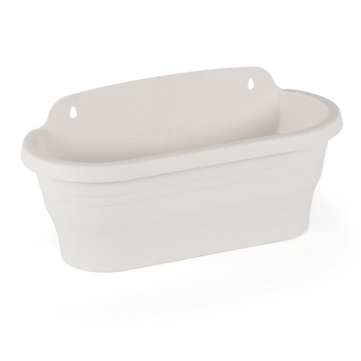 Εικόνα για Κρεμαστή Ζαρντινιέρα Tombik Κρεμ 5L - Πολυχρηστική για Τοίχο & Κάγκελα 33.7x16x18cm Serinova