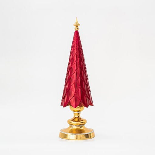 Εικόνα για Χριστουγεννιάτικο Δεντράκι, Μπορντώ Με Χρυσή Βάση, 45cm Eurolamp 600-45519