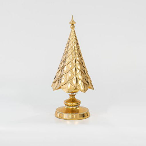 Εικόνα για Χριστουγεννιάτικο Διακοσμητικό Δεντράκι, Χρυσό, Με Χρυσή Βάση, 30cm  Eurolamp 600-45521