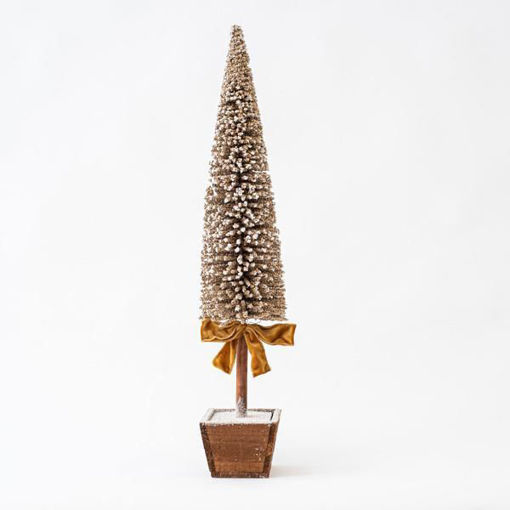 Εικόνα για Χριστουγεννιάτικο Διακοσμητικό Δεντράκι, Χρυσό, Με Φύλλα, Πλαστικό  16x75cm Eurolamp 600-45649