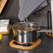 Εικόνα για Βάση Μαγειρικού Σκεύους Ατσάλινη Μαύρη 17x17x1cm Estia Bamboo Essentials 01-13189