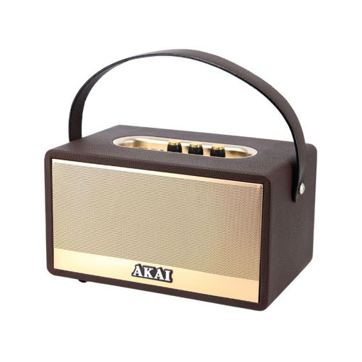 Εικόνα για Φορητό ηχείο Bluetooth ρετρό με USB, Aux-In, TWS, FM και τηλεχειριστήριο 60W RMS Καφέ Akai M7 Storm