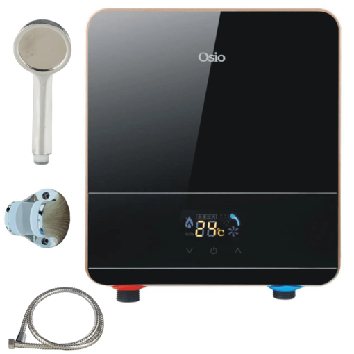 Εικόνα για Osio OHF-2570B Ηλεκτρικός ταχυθερμαντήρας μπάνιου με οθόνη και ασημί τηλέφωνο 5500W