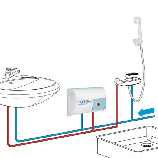 Εικόνα για Geyser 2AC25N Ηλεκτρικός ταχυθερμαντήρας μπάνιου με τηλέφωνο και βρύσης 5000 W