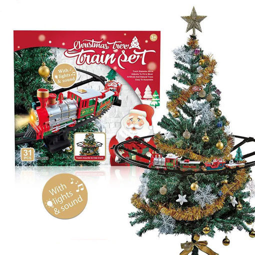 Εικόνα για Ηλεκτρικό Τρενάκι για Χριστουγεννιάτικο Δέντρο με Ήχο και Φως - 4 Βαγόνια