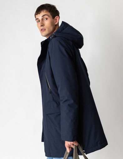 Εικόνα για Ανδρικό Μακρύ Μπουφάν Με Ενσωματωμένη Κουκούλα Demi Navy Splendid fashion 48-201-057