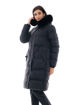 Εικόνα για Biston fashion γυναικείο μακρύ μπουφάν με ενσωματωμένη κουκούλα Μαύρο 48-101-057