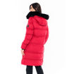 Εικόνα για Biston fashion γυναικείο μακρύ μπουφάν με ενσωματωμένη κουκούλα Κόκκινο 48-101-057