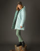 Εικόνα για Γυναικείο midi μπουφάν με ενσωματωμένη κουκούλα 2 Όψεων Biston fashion Πράσινο  48-101-097