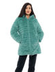 Εικόνα για Γυναικείο midi μπουφάν με ενσωματωμένη κουκούλα 2 Όψεων Biston fashion Πράσινο  48-101-097