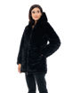 Εικόνα για Γυναικείο midi μπουφάν με ενσωματωμένη κουκούλα 2 Όψεων Biston fashion Μαύρο  48-101-097